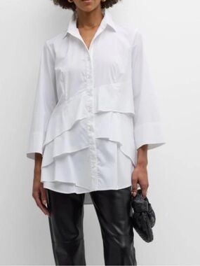 Finley Jenna Crisp White Button-Down Shirt